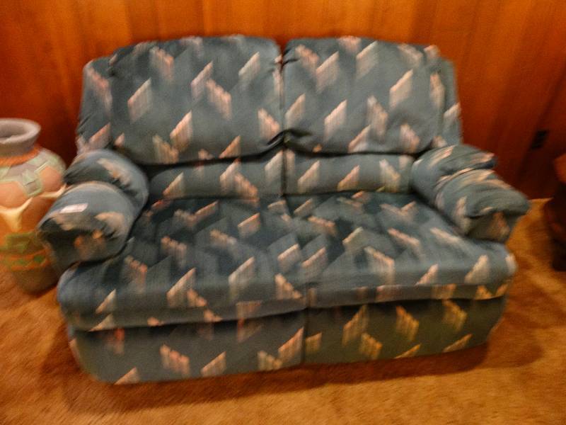 lot 12919 image: Berkline dual reclining loveseat- Great shape
