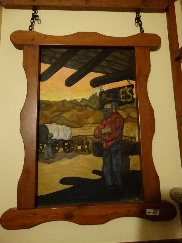 lot 12959 image: Wood framed western theme wall art