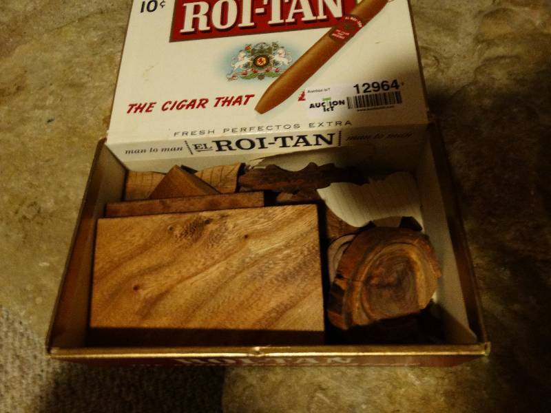 lot 12964 image: Cigar box w wood light switch covers