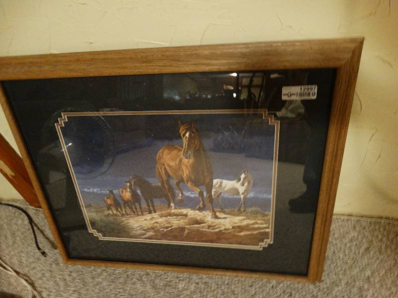 lot 12997 image: Framed Horse print