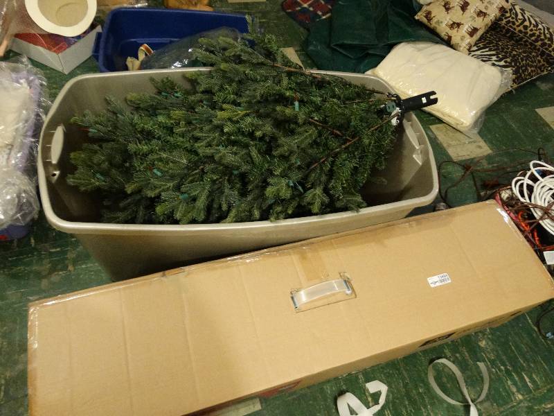 lot 13494 image: 2 Christmas trees & other Christmas items