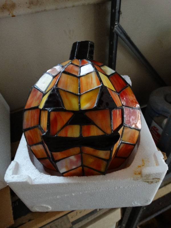 lot 13552 image: Stain glass pumpkin.