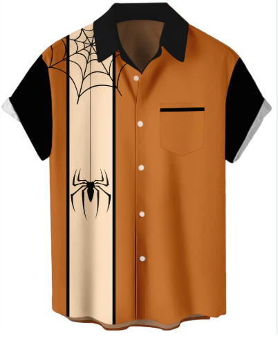 lot 42228 image: Deer Lady  Halloween Orange Spider Shirt 3XL