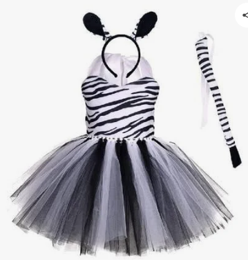 lot 42268 image: Zebra Print Tutu Dress Costume 11-12Yrs