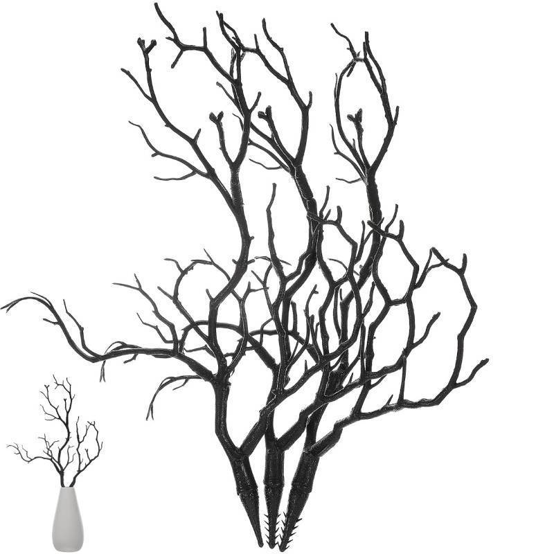 lot 42278 image: MAGICLULU Simulated Plastic Coral Branch, Artificial Antler Branch for Headdress, Coral Tree Twig for Headgear DIY Home Decor (Black), 14.2X6.7 in