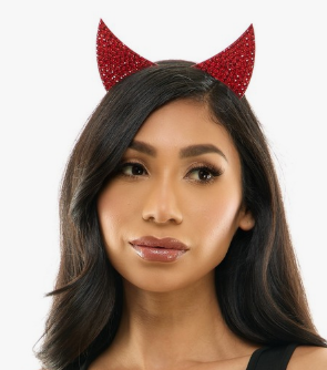 lot 42281 image: Red Glitter Devil Horns Headband