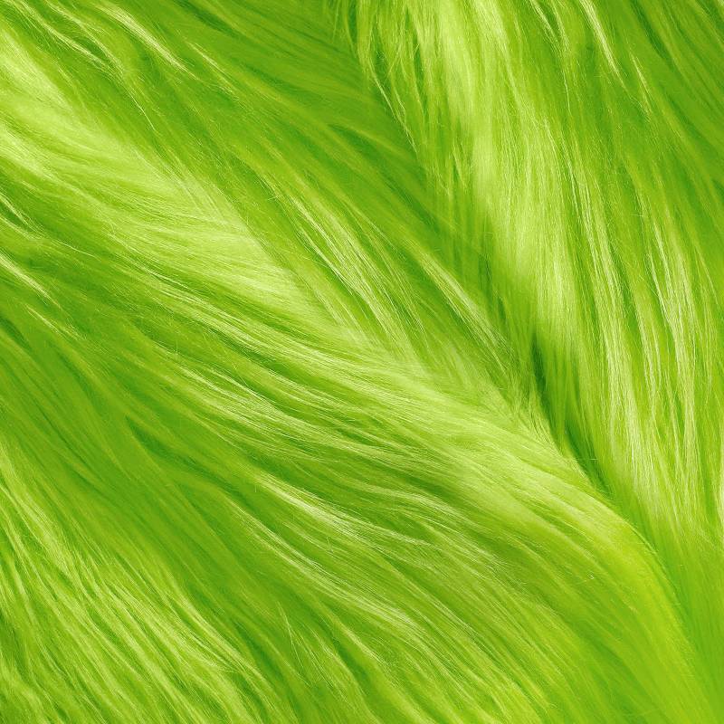lot 42289 image: Tatuo 60 x 18 Inch Green Faux Fur Fabric Christmas Fluffy Fuzzy Craft Fake Fur Cuts Shaggy Synthetic Plush Patch Sewing DIY Winter Halloween Costume Gnome Beard Miniature Dolls Rugs Mats Gift