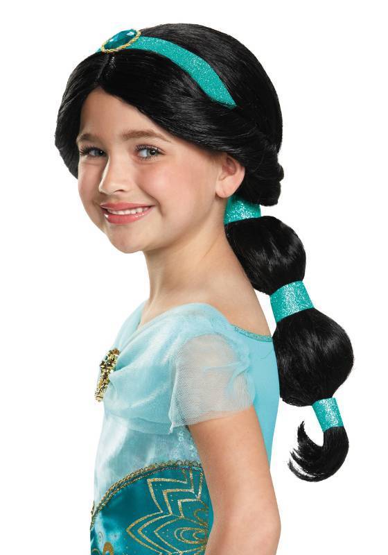 lot 30451 image: Disney Princess Aladdin Jasmine Black Halloween Costume Wig  for Child