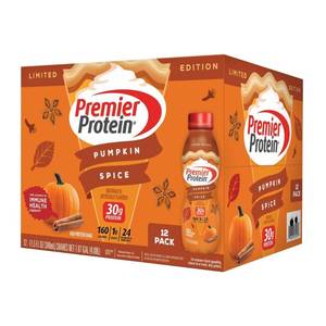 lot 23308 image: Premier Protein Nutritonal Shake - Pumpkin Spice - 11.5 fl oz12ct