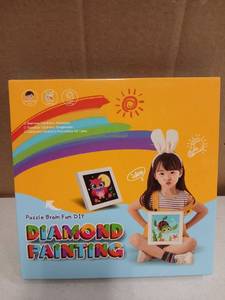 lot 23319 image: Childrens DIY Diamond Painting Kit with Cute Animal Designs Cat