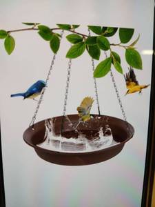 lot 23323 image: Hanging Bird Bath 13in Brown