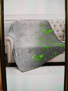 lot 23331 image: Dinosaur Bones Glow In The Dark Premium Flannel Throw Blanket 50 x 60in