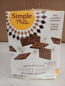lot 23356 image: Simple Mills Chocolate Brownie Sweet Thins 3 Boxes