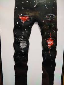 lot 23369 image: Aititia Mens Ripped Regular Fit Stretch Jeans Black Style 1996 Size 28