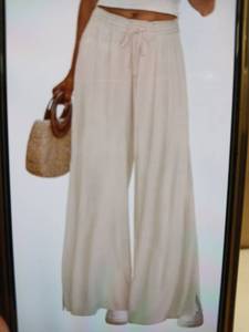 lot 23379 image: Yesno Womens Wide Leg Casual Pants Beige XL