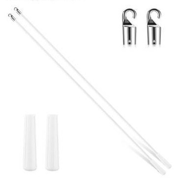 lot 32904 image: Bokon 2 Pieces White Fiberglass Blind Wand Vertical Blinds Stick Replacement with Hook and Handle for Window Opener Accessory(36 Inch)