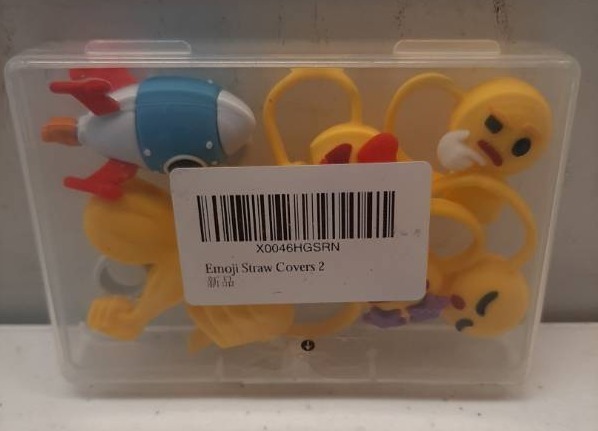 lot 32967 image: Emoji Tumbler Straw Covers.