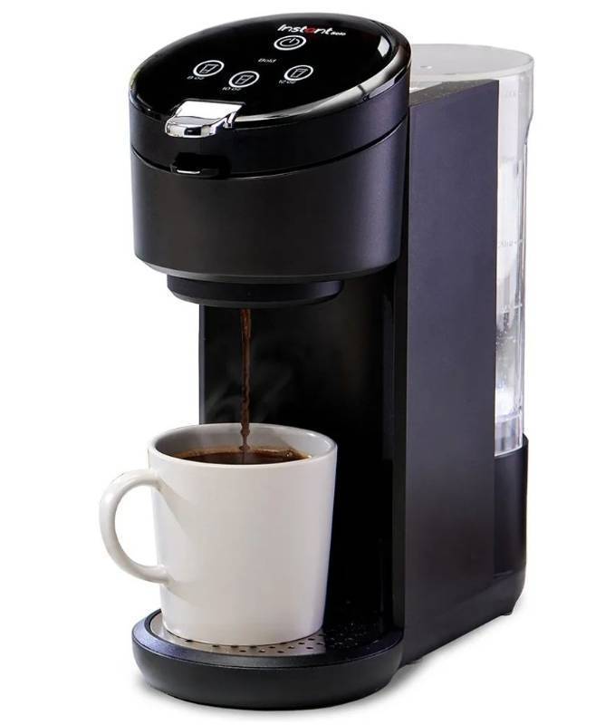 lot 42915 image: Instant Solo Single Serve Coffee Maker, From the Makers of Instant Pot, K-Cup Pod Compatible Coffee Brewer, Includes Bold Setting and 40oz. Water Reservoir, Brew 8 to 12oz. Powers On but Lever to Open is BROKEN.