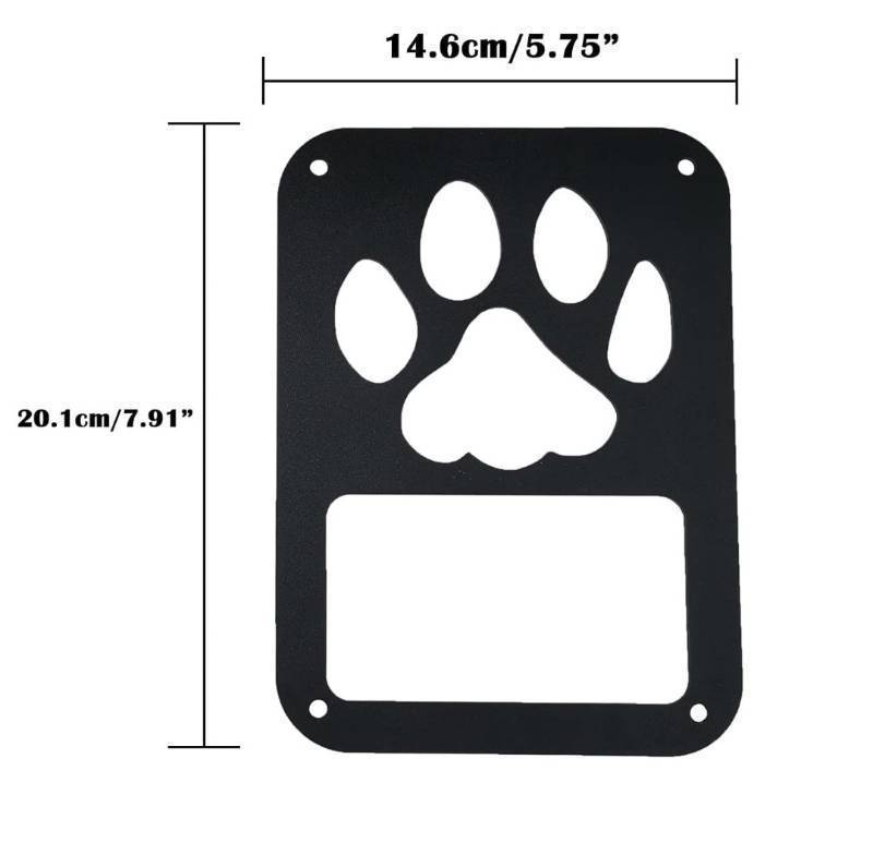 lot 12693 image: 2Pack Rear Tail Light Covers Guards Compatible with 2007-2018 Jeep Wrangler JL JK Accessories, Light Guard(Dog Paw)