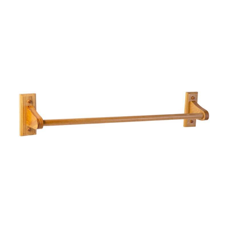 lot 61250 image: Design House Dalton Towel Bar, 24 in, Wall Mount, Easy Installation, Wood, Honey Oak, 24 in L x 5 in W x 3.62 in H, 561175