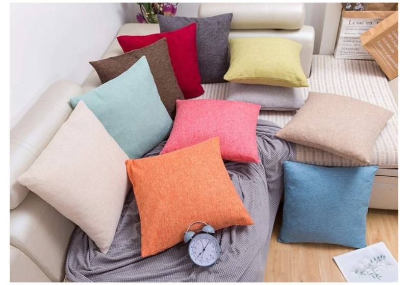 lot 32013 image: Jepeak 24x24 Inch Decorative Linen Throw Pillow Covers Pack of 2 Modern Solid Cushion Covers Farmhouse Spring Pillow Cases for Couch Sofa Bed. BLACK