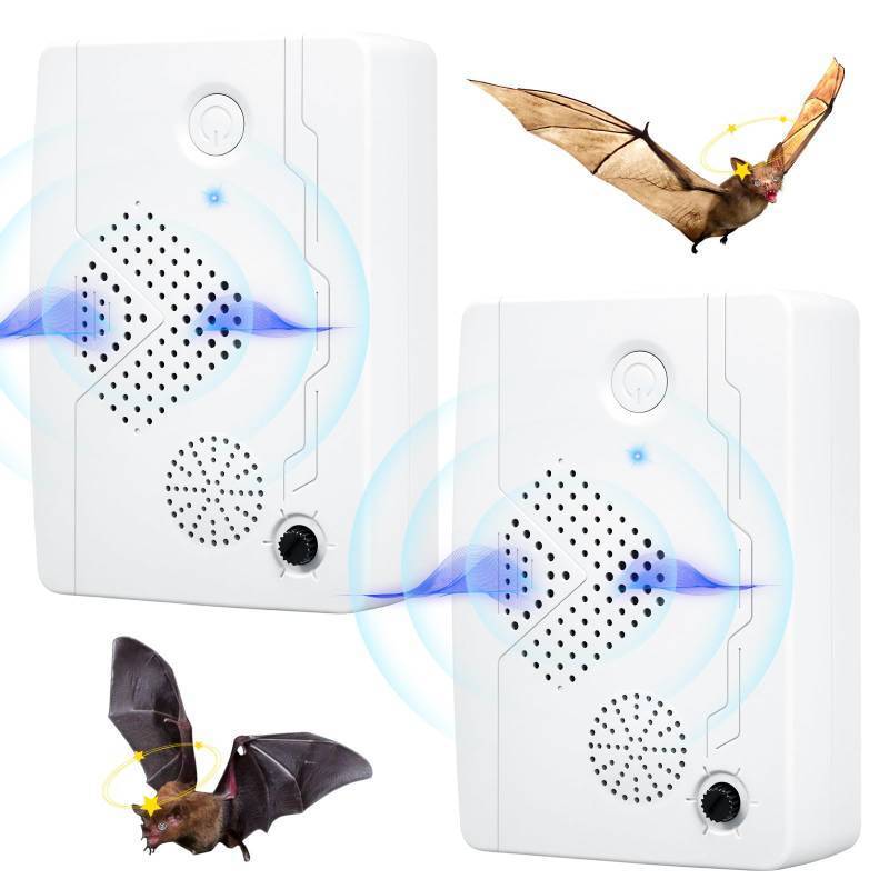 lot 32024 image: 2024 Ultrasonic Bat Deterrent Devices, Cordless Bat Repellent Ultrasonic Bird Repellent to Keep Bat Away for Attic Porch, Bat Exclusion Device Indoor, Bat Away System, Friendly to Human & Pet, 2 Pack