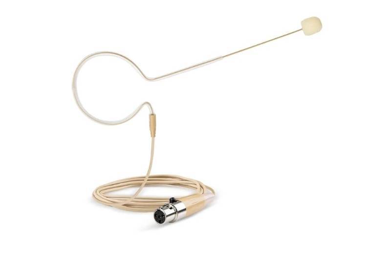 lot 32143 image: HeadsetHeadworn Microphone - 4 Pin Mini XLR Head Microphone for Shure Wireless System & Bodypack Transmitter Beige Single Earhook Omnidirectional Headset Head Mic