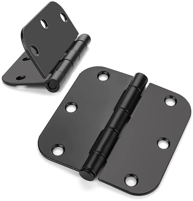 lot 31009 image: Everbilt Squeak Free Door Hinge 58 in RADIUS, 4 in Matte Black Hardware Included