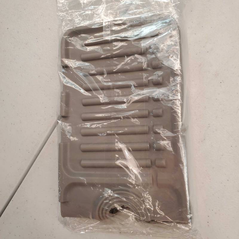 lot 31046 image: Upgraded Faucet Splash Proof Pad, Kitchen Countertop, Bathroom Sink Drain Pad, 17.5 x 5.5 inches, Grey