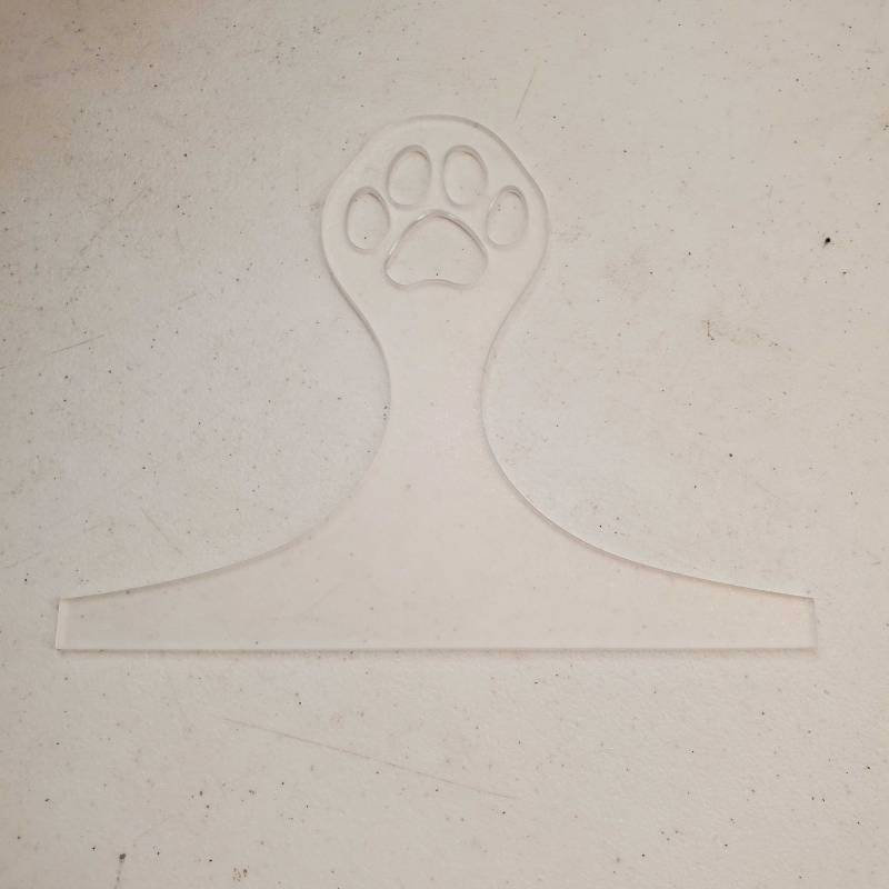 lot 31087 image: Paw Print Charcuterie Board Handle Template, Clear Acrylic Template, Woodworking Router Template