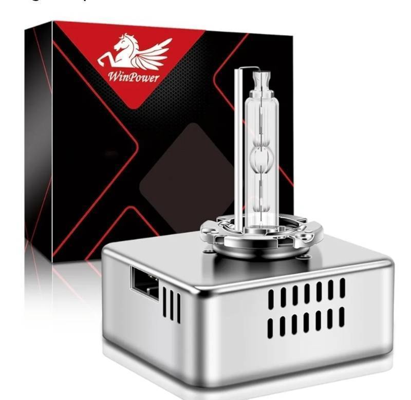 lot 31128 image: WinPower D5S Xenon HID Headlight Bulb, 6000K Cool White 35W Metal Stents Base High Low Beam Replacement Lights, Pack of 1