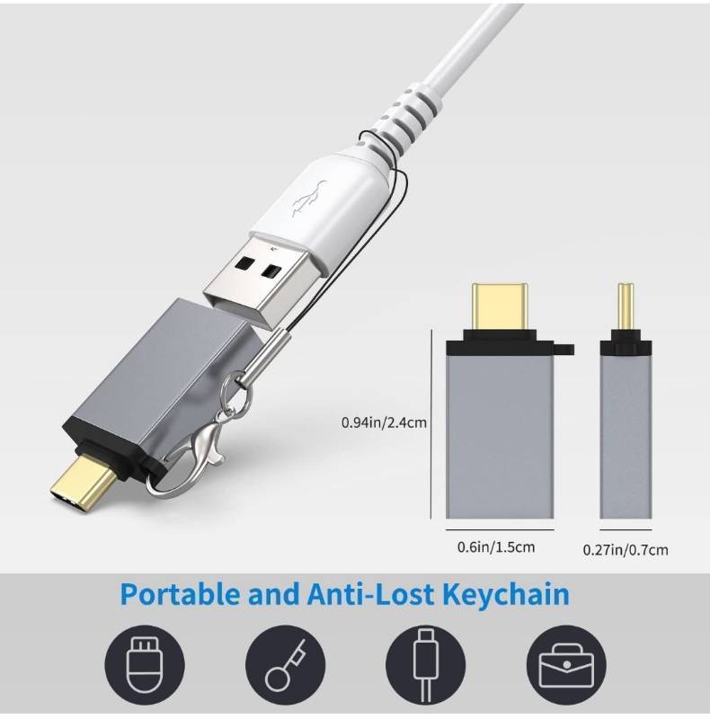 lot 31810 image: USB C to USB Adapter 2 Pack, USB-C Male to USB A 3.0 Female OTG Adapter, Type C Thunderbolt 43 Converter for iPhone 15 Pro Max, MacBook Pro Air, iMac, iPad, Microsoft Surface Go, Samsung S24 S23 S22