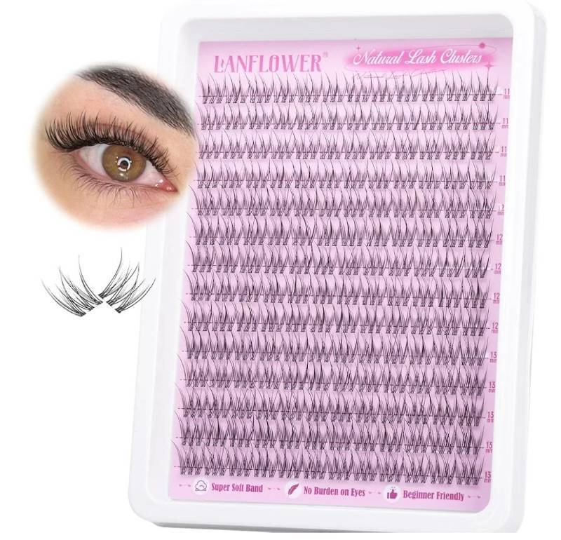 lot 31902 image: Lanflower Natural Lash Clusters Individual Eyelash Extensions