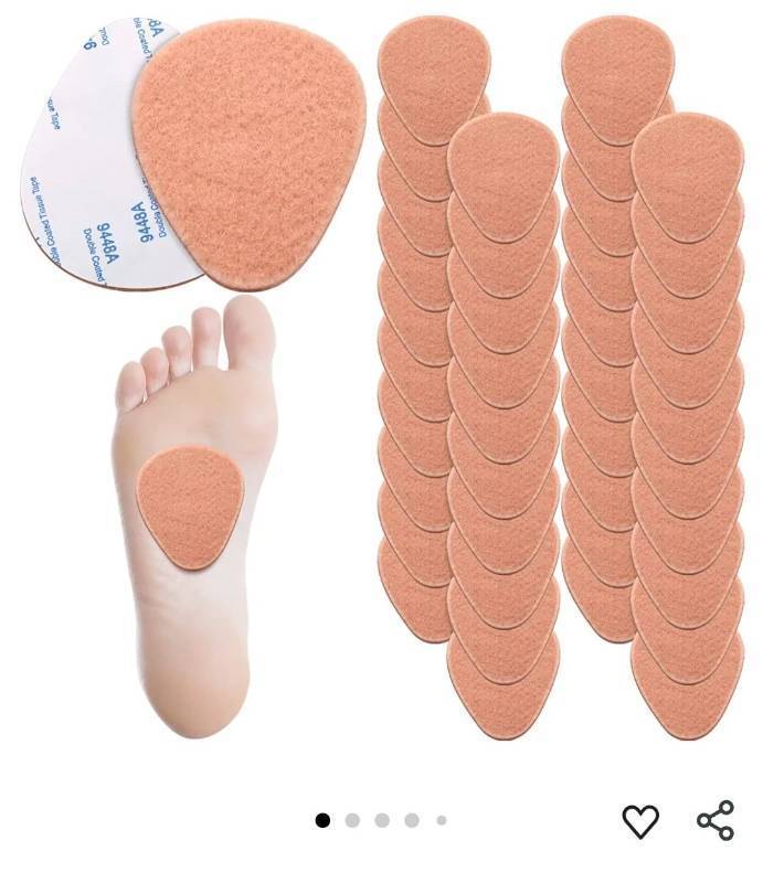 lot 31319 image: Syhood 40 Pcs Metatarsal Pads Ball of Foot Pain Relief Cushions 14 Inch Thick Metatarsal Felt Pads Cushion Pain Relief Forefoot Support Mat for Women Men(Skin Color)