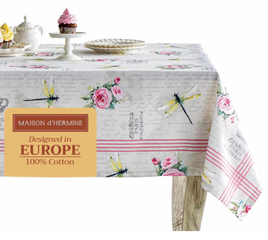 lot 1500 image: Maison d Hermine Table Cloth Rectangle Table 100% Cotton 60 x 108 Inches Tablecloth Reusable Decorative for Dining Room, Farmhouse, Home, Party, Festive & Wedding Spring Summer - Champ De Mars
