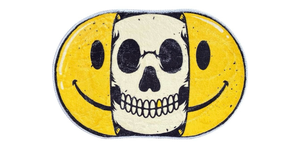 lot 1502 image: Skull Smiley Face Bathroom Mat