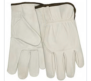 lot 1503 image: Pack Of 3 -MCR Safety 3214L Leather Drivers Glove with Wing Thumb - L or Size 9, Cowhide Grain Leather, Beige, Brown