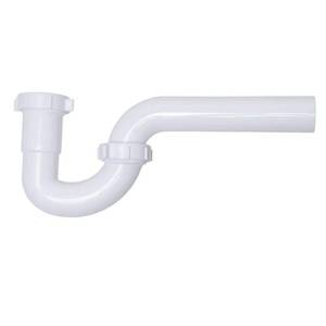 lot 1520 image: Oatey 1-12 in. White Plastic Sink Drain P- Trap with Reversible J-Bend