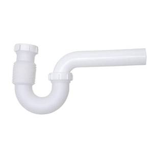 lot 1521 image: Form N Fit 1-12 in. White Plastic Sink Drain Flexible P-Trap