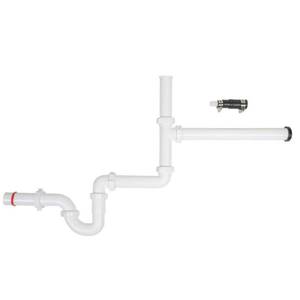 lot 1522 image: 1-12 in. White Plastic Slip-Joint Garbage Disposal Install Kit with Dishwasher Garbage Disposal Connector