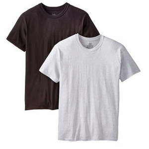 lot 5435 image: Hanes Mens Crew T-Shirt - Large  Black & Gray