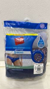 lot 5439 image: Hanes Assorted Bikini Underwear 5 Pairs Women��s Size 7
