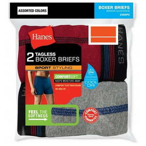 lot 5449 image: Hanes Comfort Flex XL Mens Assorted Color Boxer Briefs - Pack of 2