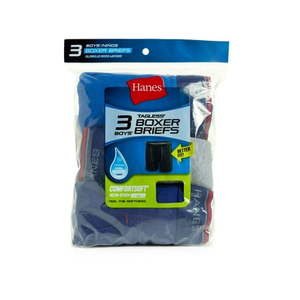 lot 5452 image: Hanes Boys  Boxer Briefs - 3 Pack  Assorted  Medium 10-12
