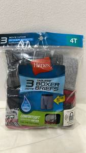 lot 5454 image: Hanes Toddler Boys Boxer Brief 3 Pairs Size 4t