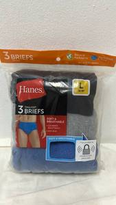 lot 5455 image: Hanes Mens Tagless Briefs 3-Pack Size L