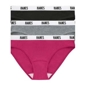 lot 5464 image: Hanes Women s Ribbed Cotton Bikini Underwear  3-Pack XL8