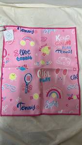 lot 5472 image: Millie Rose Pink Tennis-Themed Decorative Towel