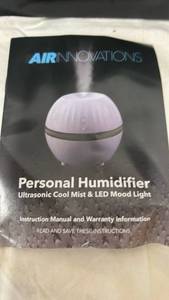lot 5480 image: Air Innovations Personal Ultrasonic Humidifier with LED