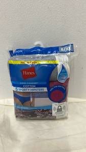 lot 5502 image: Womens  Hanes Cotton Hipsters  5 Pack Size8XL